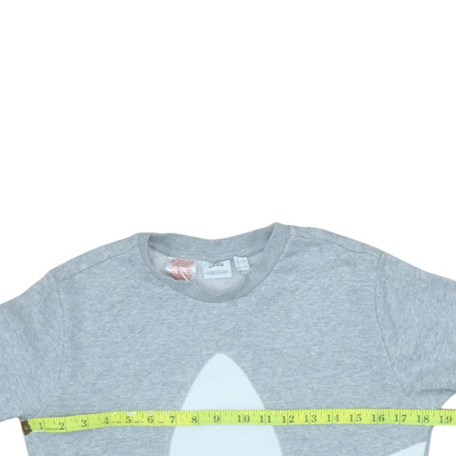 Adidas Boys Grey Crew Neck Pullover Sweatshirt 12-13 Years Classic Logo