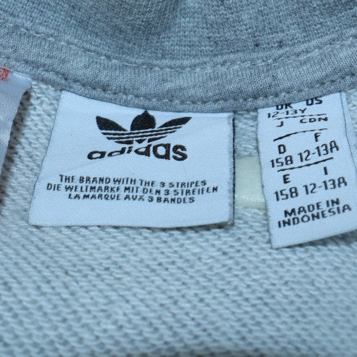 Adidas Boys Grey Crew Neck Pullover Sweatshirt 12-13 Years Classic Logo