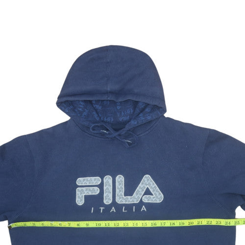 Fila Men’s Blue Pullover Hoodie XL Logo Graphic Fleece Sweatshirt