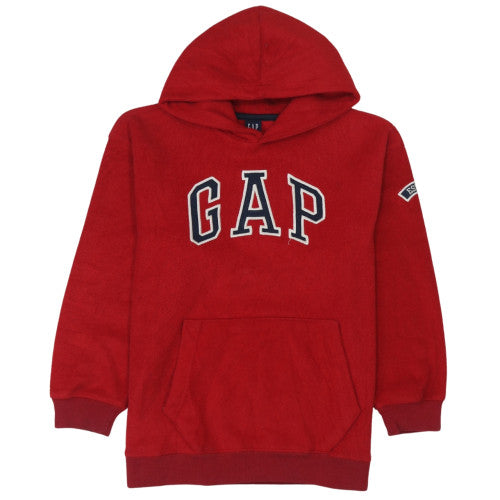 GAP Boys Red Pullover Hoodie Size 10 Cotton Fleece Logo Sweatshirt