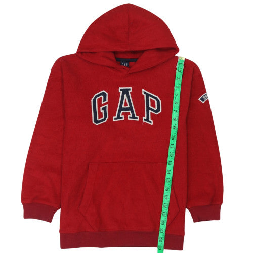 GAP Boys Red Pullover Hoodie Size 10 Cotton Fleece Logo Sweatshirt