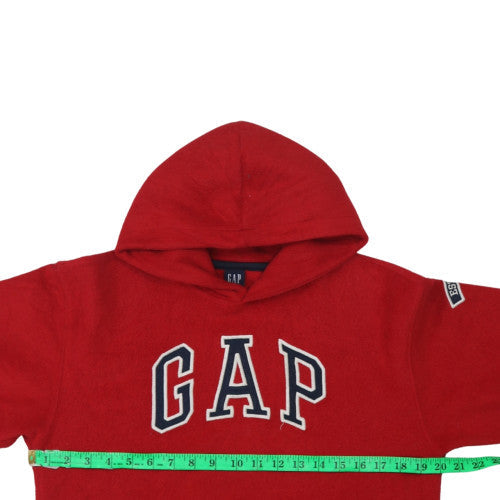 GAP Boys Red Pullover Hoodie Size 10 Cotton Fleece Logo Sweatshirt