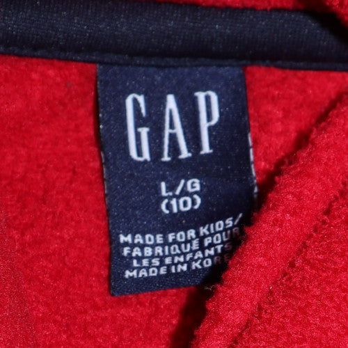 GAP Boys Red Pullover Hoodie Size 10 Cotton Fleece Logo Sweatshirt