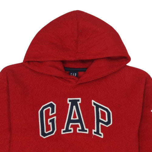 GAP Boys Red Pullover Hoodie Size 10 Cotton Fleece Logo Sweatshirt