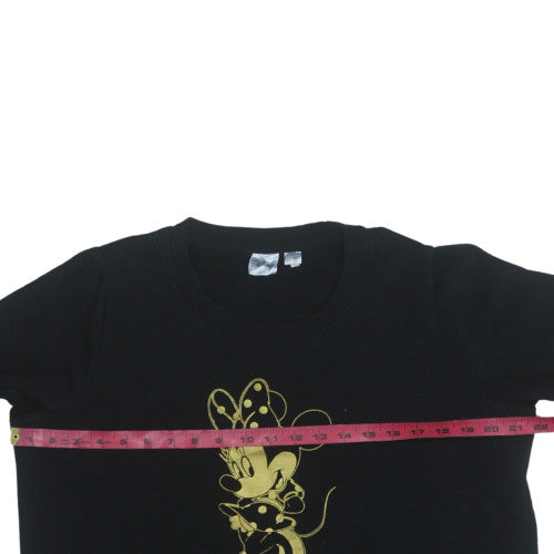 Disney Women Black Minnie Mouse Sweatshirt M UK12 Crew Neck