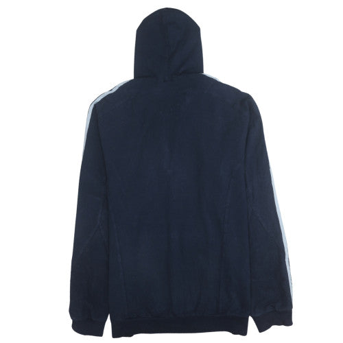 Adidas Men's Blue 2XL Half Zip Hooded Sweatshirt Fleece