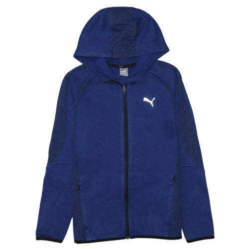 Puma Boys Blue Full Zip Hoodie 13-14 Years Sports Hooded Sweatshirt