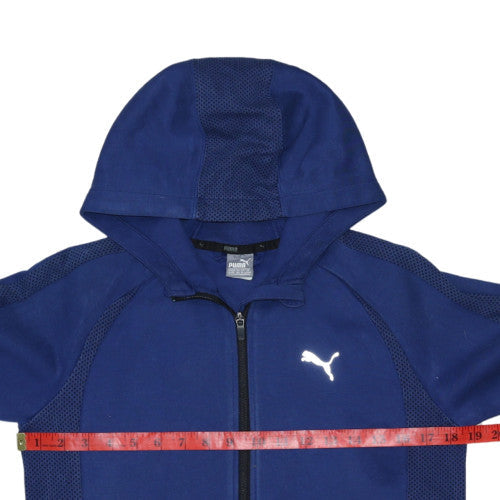 Puma Boys Blue Full Zip Hoodie 13-14 Years Sports Hooded Sweatshirt