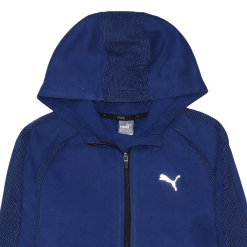 Puma Boys Blue Full Zip Hoodie 13-14 Years Sports Hooded Sweatshirt