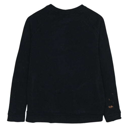 Nike Men Black Small Pullover Sweatshirt Crew Neck Logo Fleece