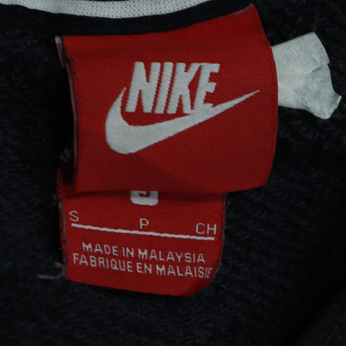 Nike Men Black Small Pullover Sweatshirt Crew Neck Logo Fleece