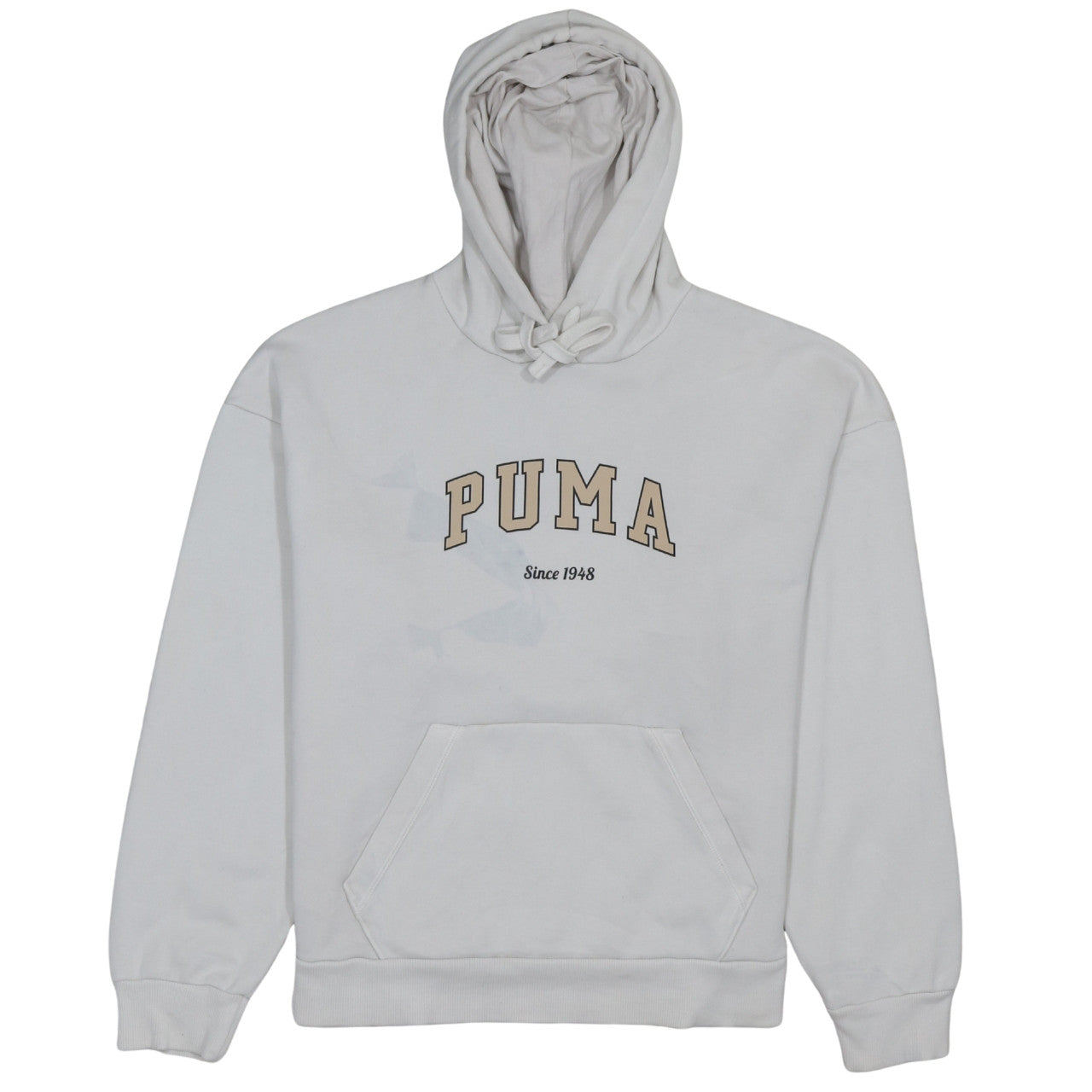 Puma Women's White Pullover Hoodie Size M Logo Fleece Sweatshirt