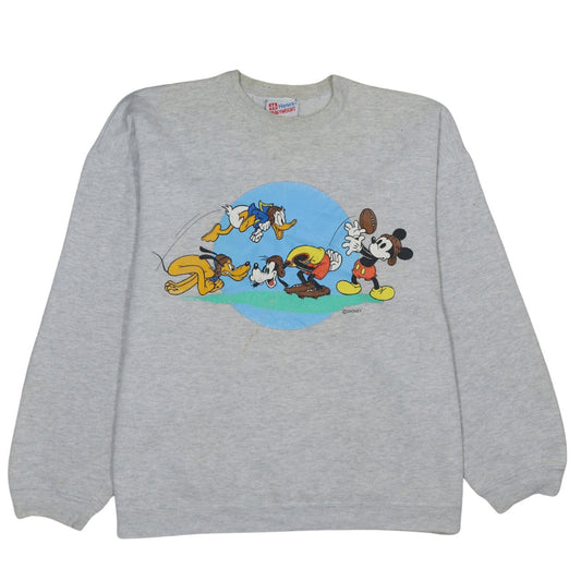 Hanes Women’s Grey Disney Mickey Mouse Sweatshirt XL Cotton Blend