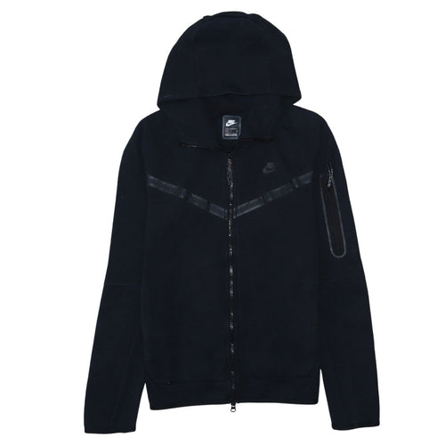 Nike Men's Black Full Zip Hoodie Size S With Logo Detail