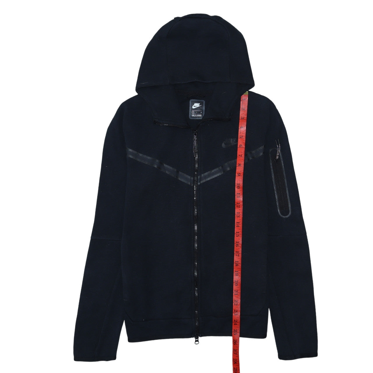 Nike Men's Black Full Zip Hoodie Size S With Logo Detail