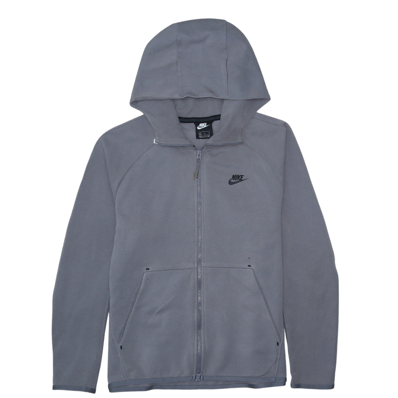Nike Men's Grey Full Zip Hoodie M Lightweight Fleece Zip Up
