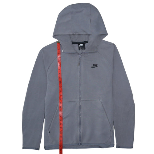 Nike Men's Grey Full Zip Hoodie M Lightweight Fleece Zip Up