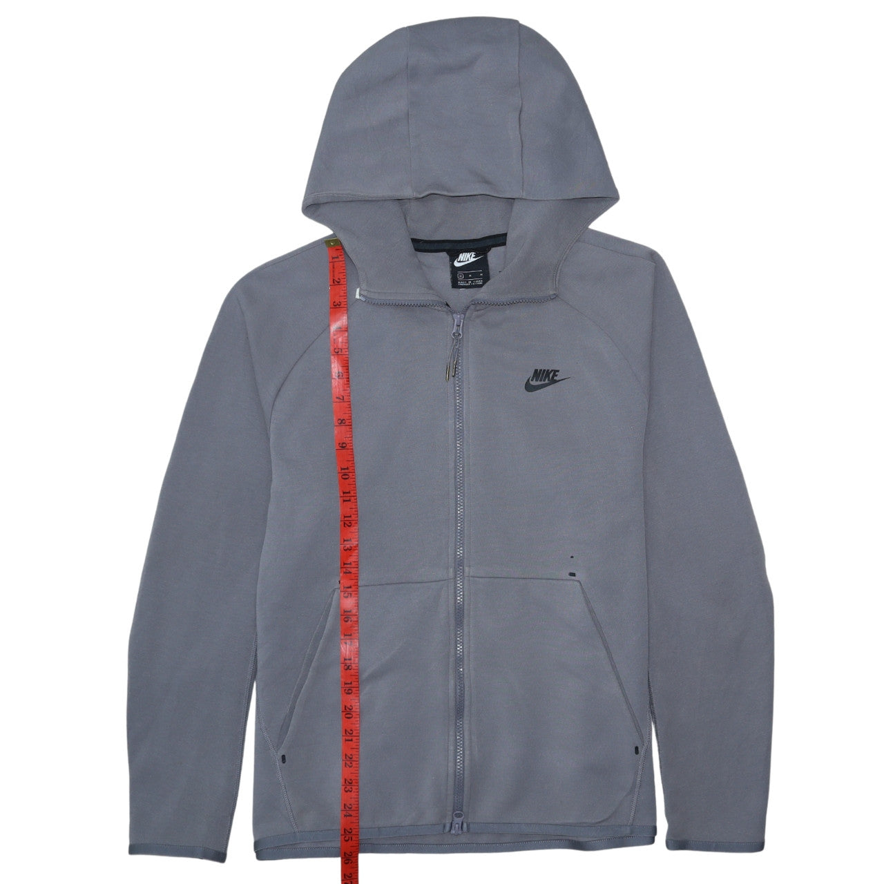Nike Men's Grey Full Zip Hoodie M Lightweight Fleece Zip Up