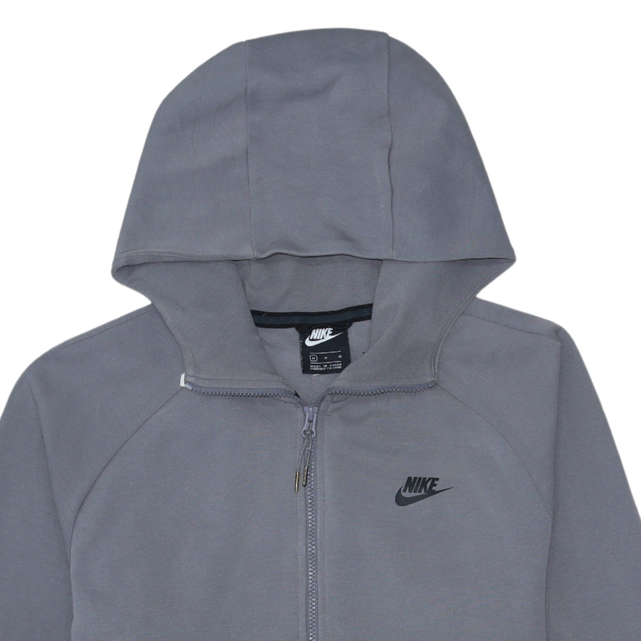 Nike Men's Grey Full Zip Hoodie M Lightweight Fleece Zip Up