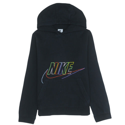 Nike Boys Black Pullover Hoodie L Logo Fleece Sweatshirt