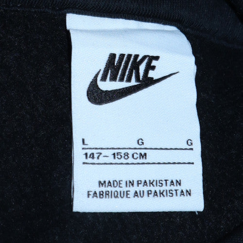 Nike Boys Black Pullover Hoodie L Logo Fleece Sweatshirt