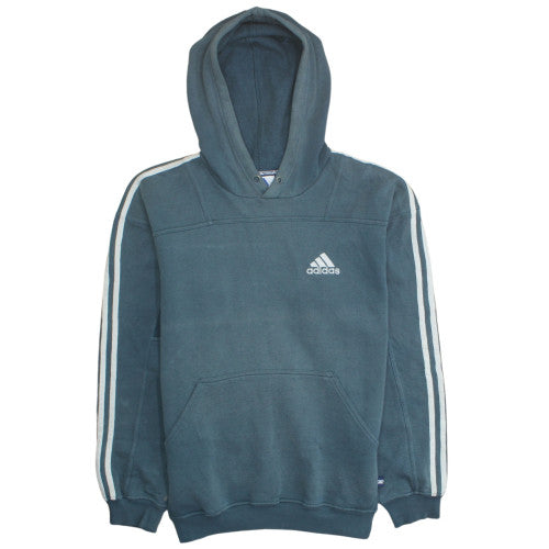 Adidas Mens Blue Pullover Hoodie Medium Logo Sportswear