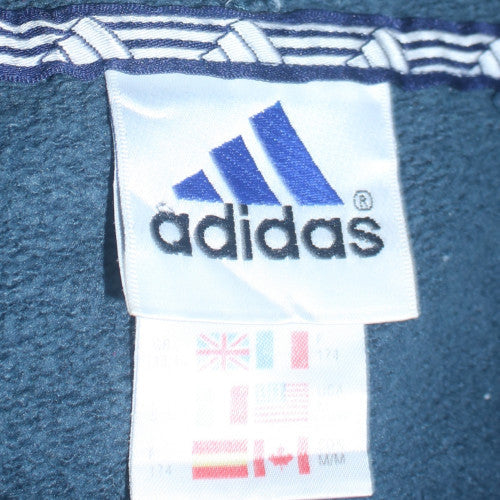 Adidas Mens Blue Pullover Hoodie Medium Logo Sportswear