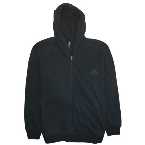 Adidas Men's Black 2XL Full Zip Hoodie Fleece Sweatshirt