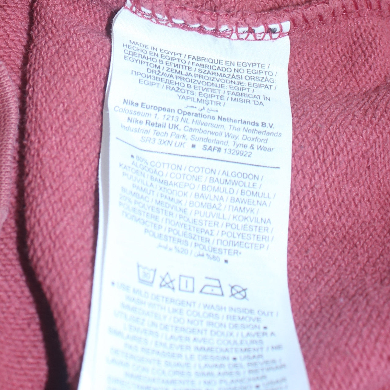 Nike Womens Pink XS 1/4 Zip Oversized Sweatshirt Cotton Blend