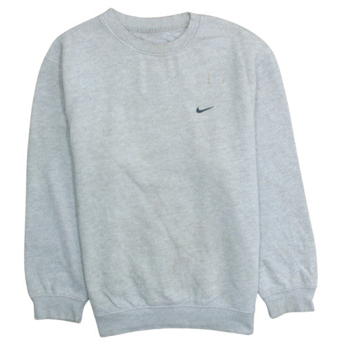Nike Men's Grey Fleece Pullover Sweatshirt L Crew Neck Sports Style