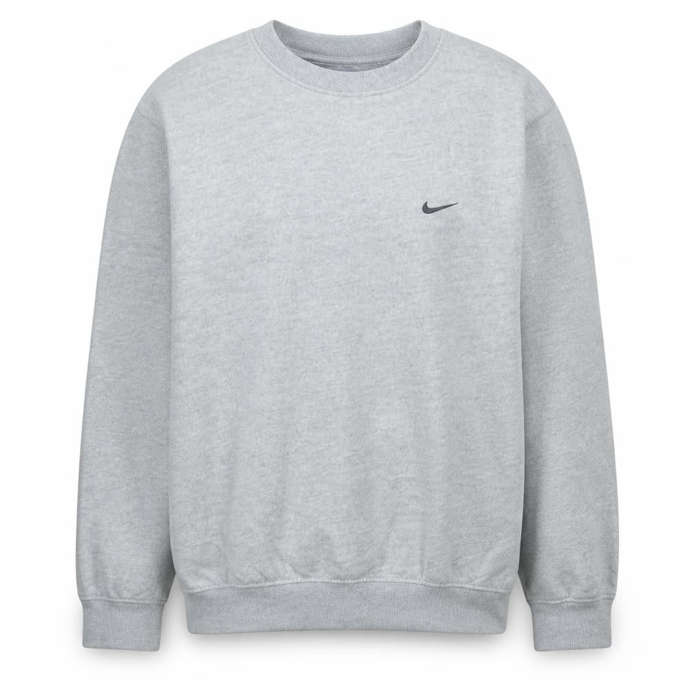 Nike Men's Grey Fleece Pullover Sweatshirt L Crew Neck Sports Style