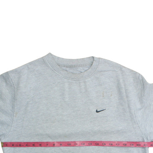 Nike Men's Grey Fleece Pullover Sweatshirt L Crew Neck Sports Style