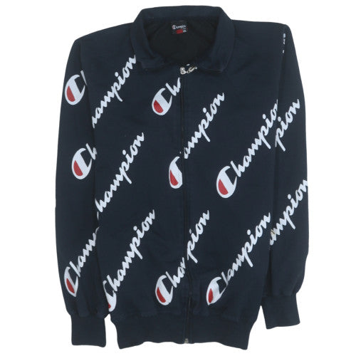 Champion Mens Blue 2XL Full Zip Logo Sweatshirt