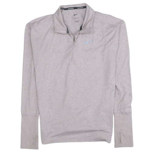 Nike Boys Beige Dri-FIT 1/4 Zip Lightweight Running Sweatshirt S