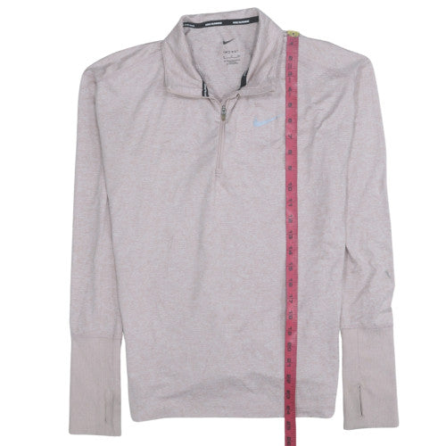 Nike Boys Beige Dri-FIT 1/4 Zip Lightweight Running Sweatshirt S