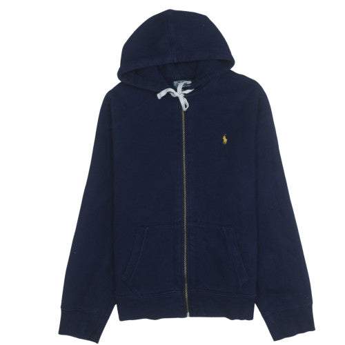 Ralph Lauren Boys Blue Full Zip Hoodie XL Cotton Fleece Logo