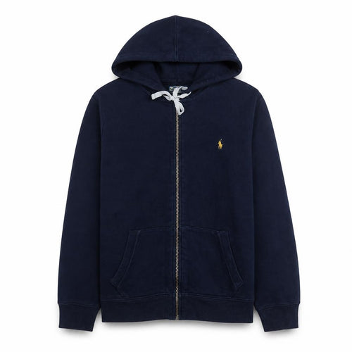 Ralph Lauren Boys Blue Full Zip Hoodie XL Cotton Fleece Logo
