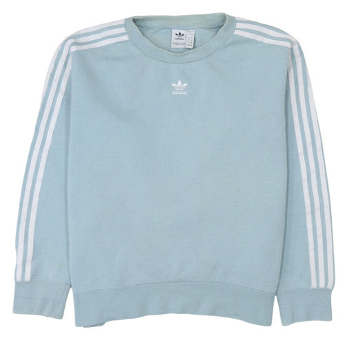 Adidas Women Blue Crew Neck Pullover Sweatshirt UK 8