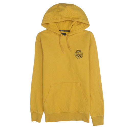 Vans Men’s Yellow XS Pullover Hoodie Skate Logo Graphic Cotton