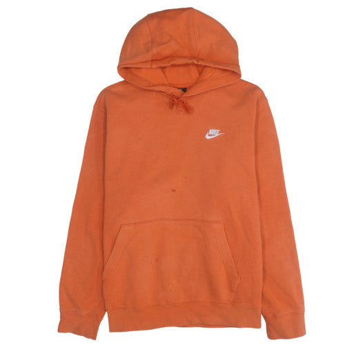 Nike Womens Orange Pullover Hoodie L Casual Cotton Blend