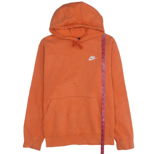Nike Womens Orange Pullover Hoodie L Casual Cotton Blend