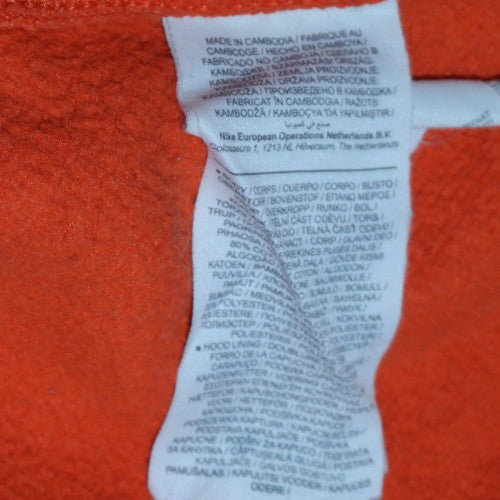 Nike Womens Orange Pullover Hoodie L Casual Cotton Blend