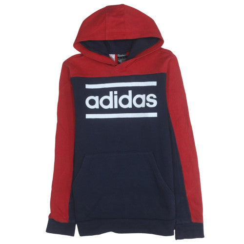 Adidas Boys Red and Blue Pullover Hoodie 15-16 Years Regular Fit