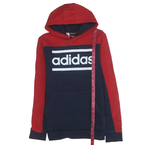 Adidas Boys Red and Blue Pullover Hoodie 15-16 Years Regular Fit