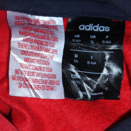 Adidas Boys Red and Blue Pullover Hoodie 15-16 Years Regular Fit