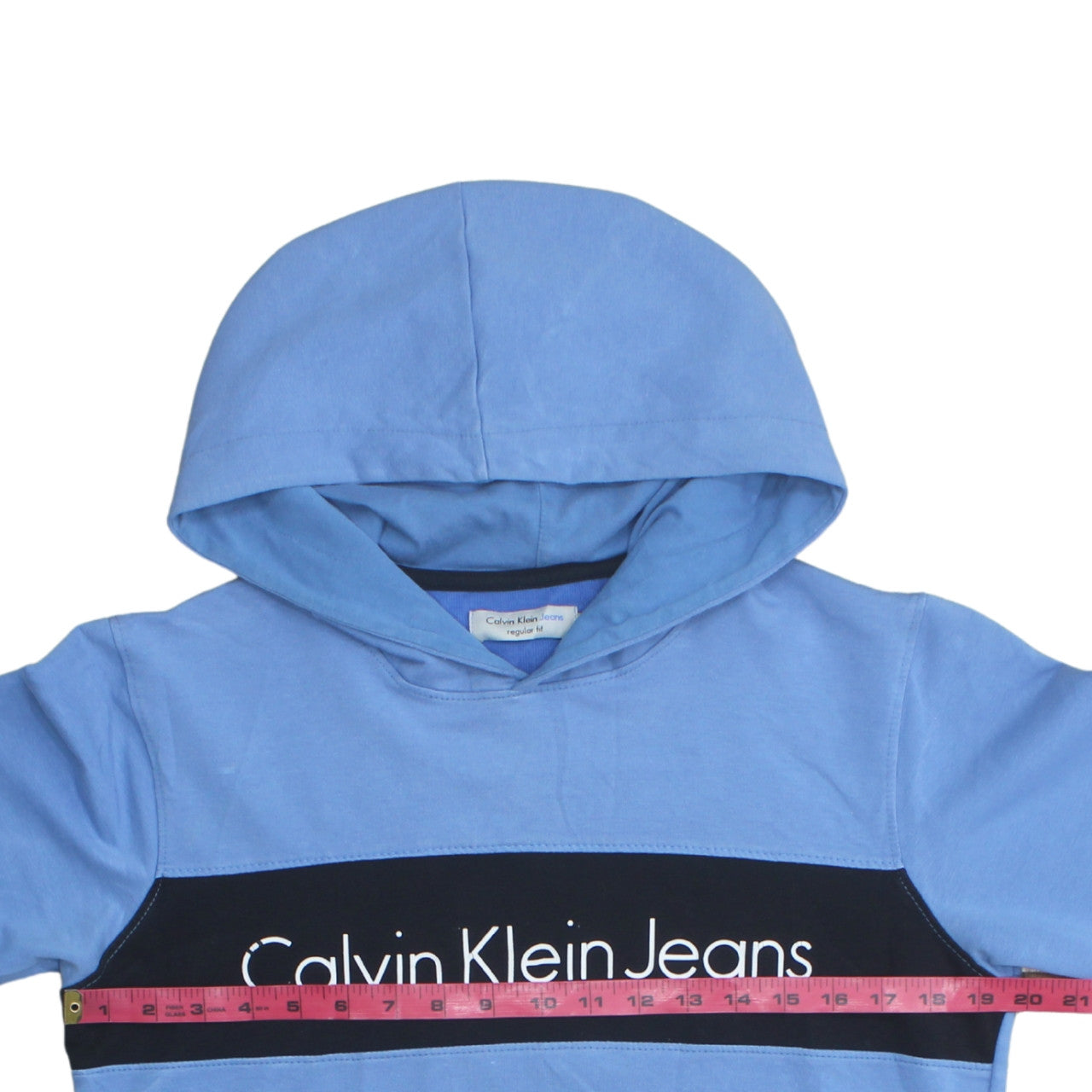 Calvin Klein Jeans Men's Blue Regular Fit Pullover Hoodie M