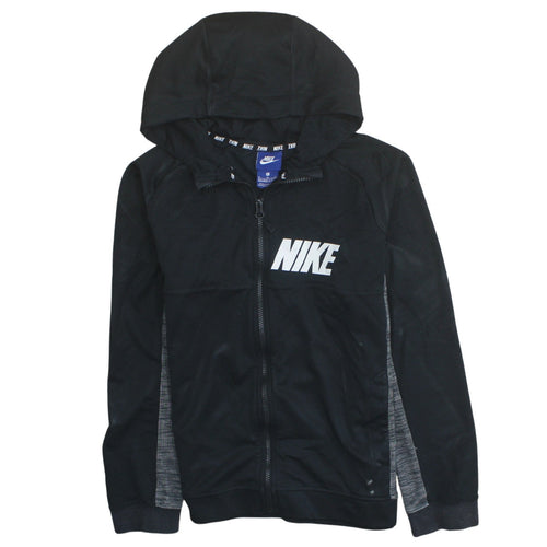 Nike Boys Black Full Zip Hoodie 13-15 Years Sportswear Sweatshirt