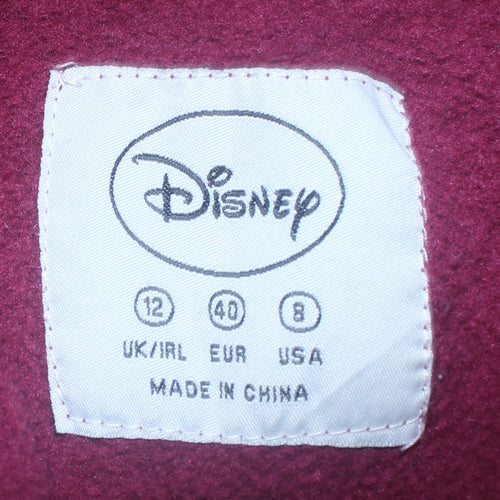 Disney Women’s Burgundy Mickey Hoodie Size 12 Pullover Sweatshirt