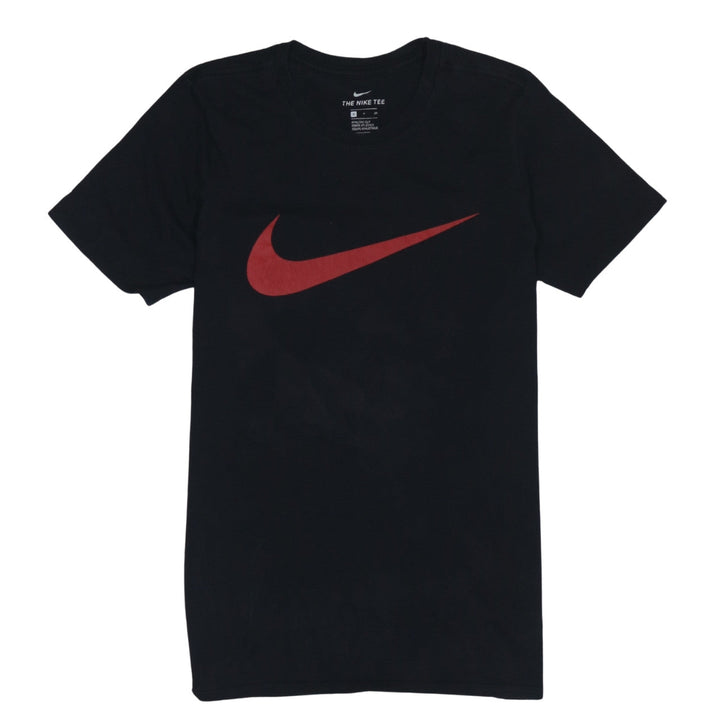 Nike Men's Black Red Swoosh Athletic Cut Cotton T-Shirt Size S