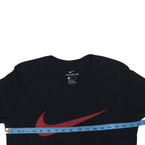 Nike Men's Black Red Swoosh Athletic Cut Cotton T-Shirt Size S